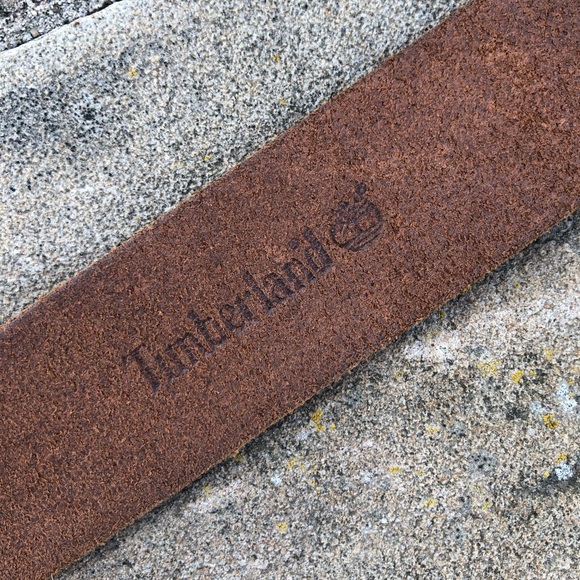 Timberland Tan Genuine Leather Belt. Brass Buckle Stamped 32. Unisex - Picture 8 of 8